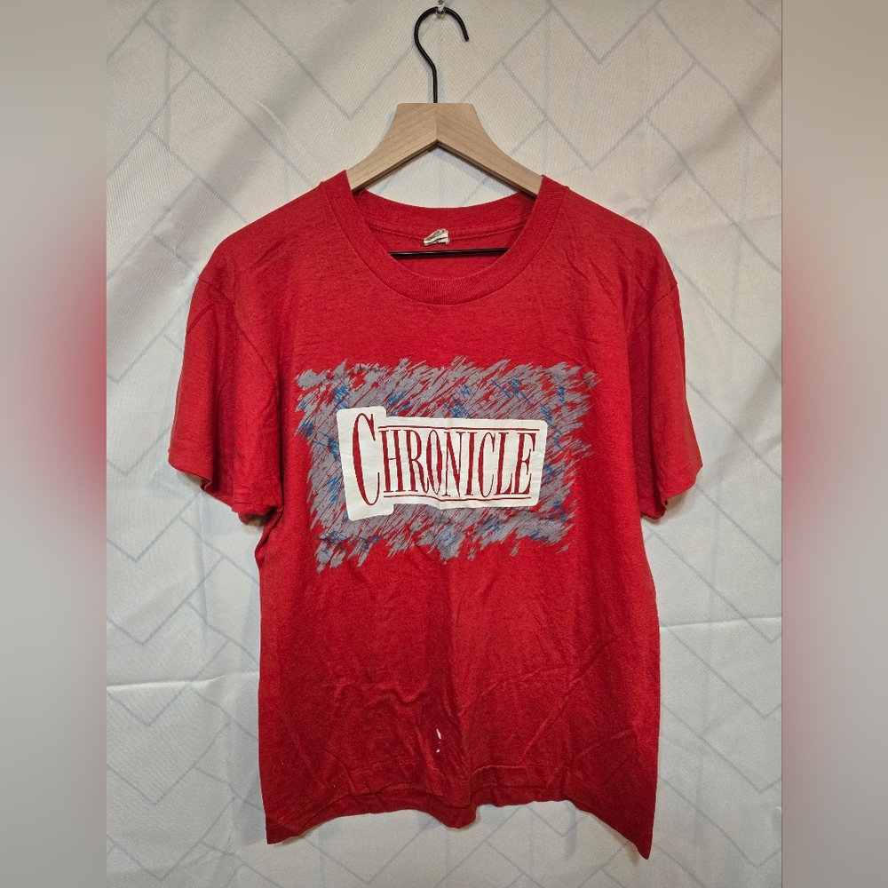 Vintage 70s 80s Chronicle Newspaper Logo Single Stitch Tee